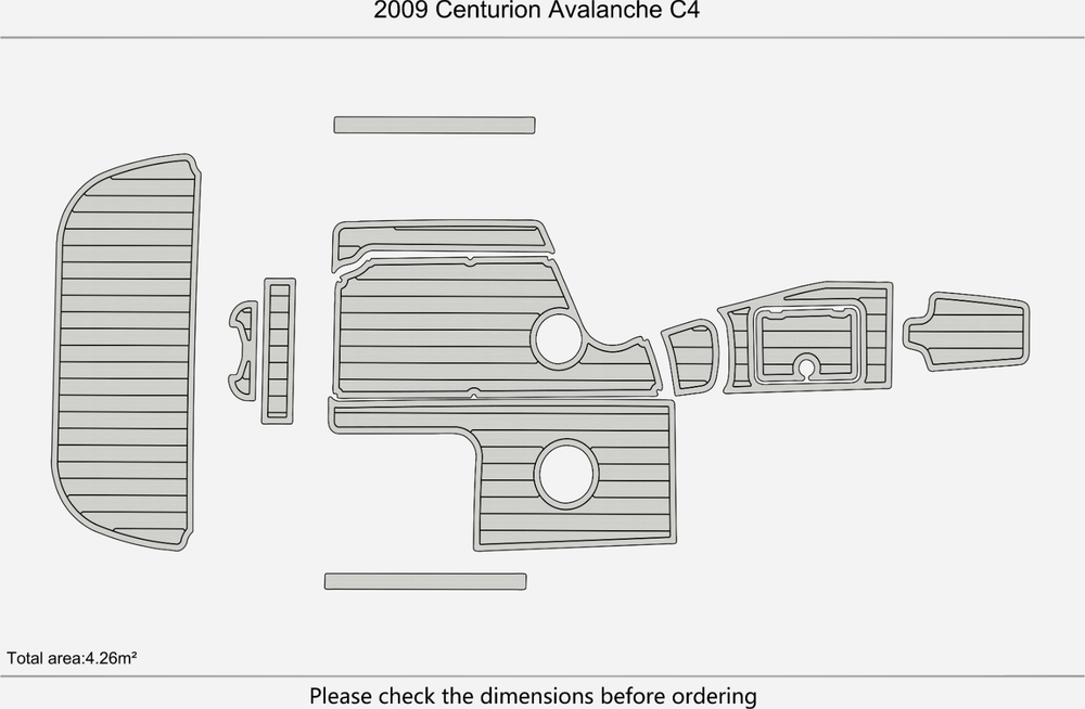 2009 Centurion Avalanche C4 Anti-slip Custom EVA teak marine deck flooring