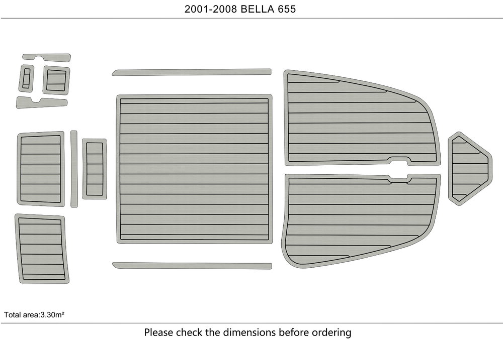 2001-2008 Bella 655 Marine teak deck EVA Foam Boat fuax foam mat flooring