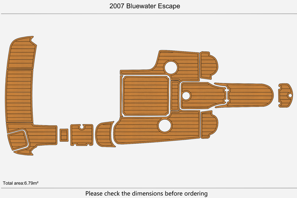 2007 Bluewater Escap Marine teak deck EVA Foam Boat flooring