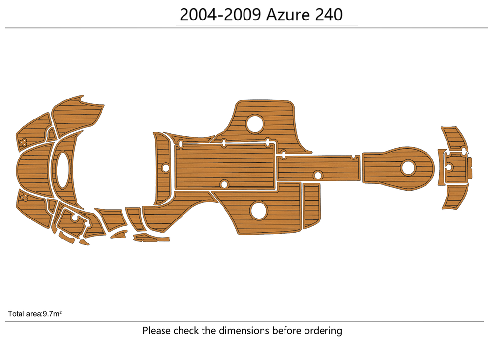 2004-2009 Azure 240 Cockpit Swim platform bow 1/4"6mm EVA foam faux mat floor