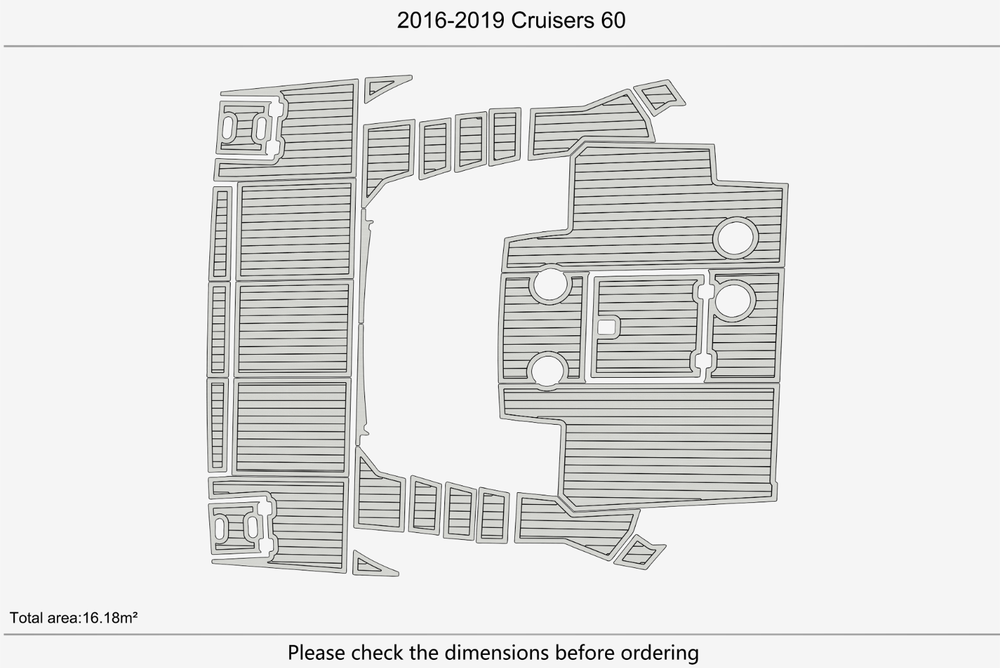 2016-2019 Cruisers 60 Cockpit Swim platform 1/4"6mm EVA Foam carpet mat floor