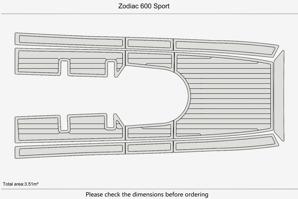 Zodiac 600 Sport Marine teak deck EVA Foam Boat flooring