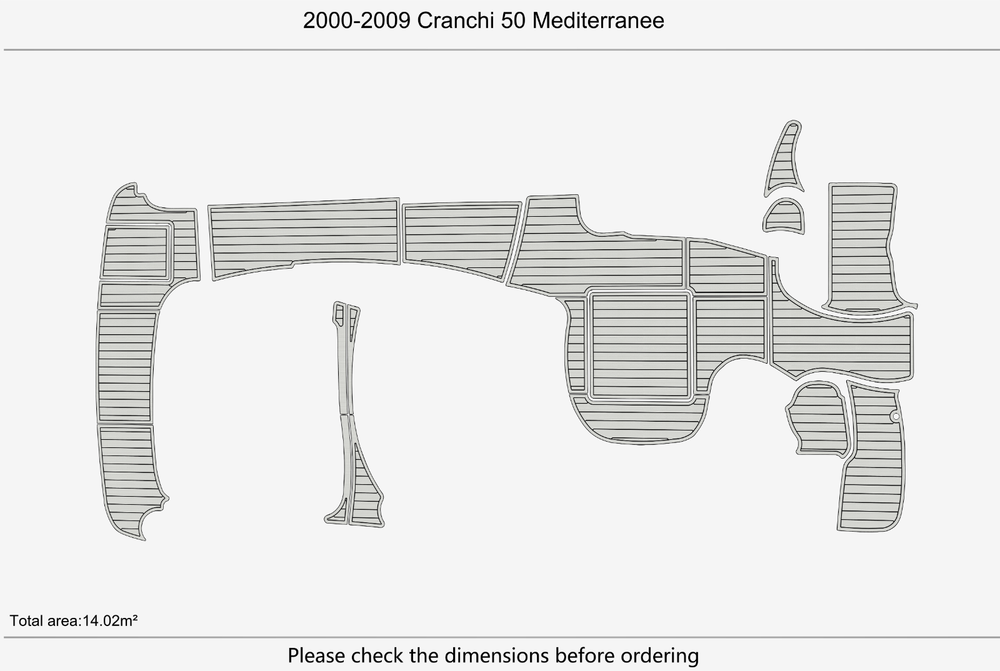 2000-2009 Cranchi 50 Mediterranee Cockpit Swim platform 1/4"6mm EVA Foam floor