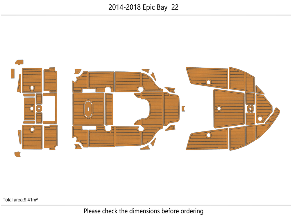 2014-2018 Epic Bay 22 Cockpit Swim platform 1/4"6mm EVA foamfloor