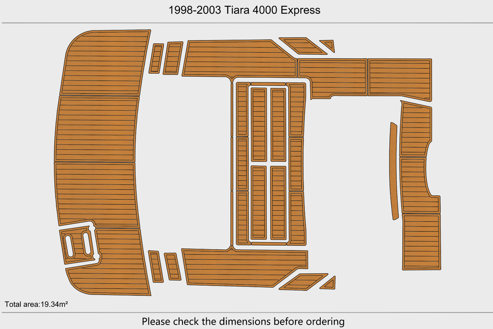 1998-2003 Tiara 4000 Express Cockpit Swim platform 1/4"6mm EVA Foam floor