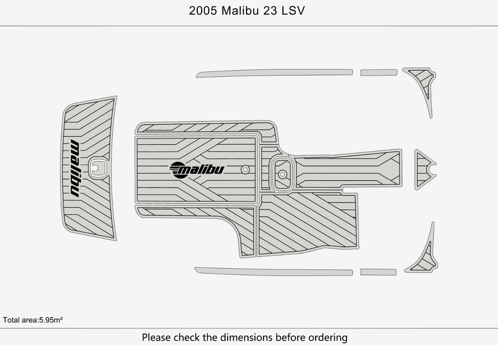 2005 malibu 23 LSV Cockpit Swim platform 1/4"6mm EVA foam floor