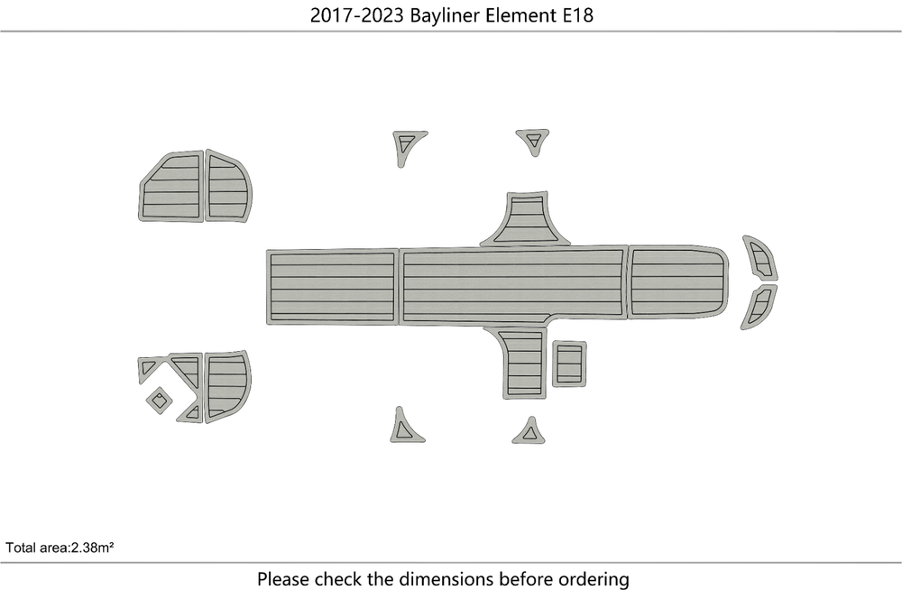 2017-2023 Bayliner Element M18 Cockpit Swim platform 1/4" 6mm EVA faux mat Floor