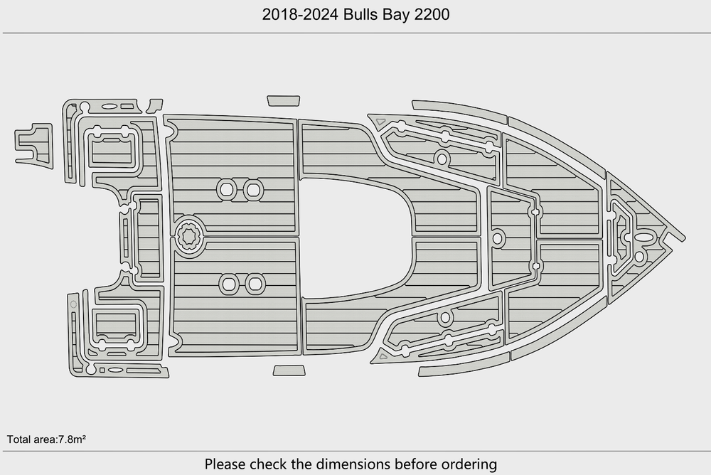 2018-2024 Bulls Bay 2200 Cockpit Swim platform bow 1/4"6mm EVA Foam fuax floor