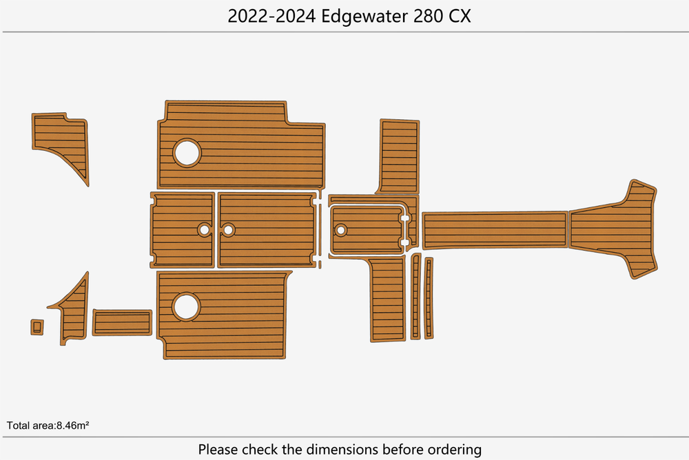 2022-2024 Edgewater 280 CX Cockpit Swim platform 1/4"6mm EVA Foam mat floor