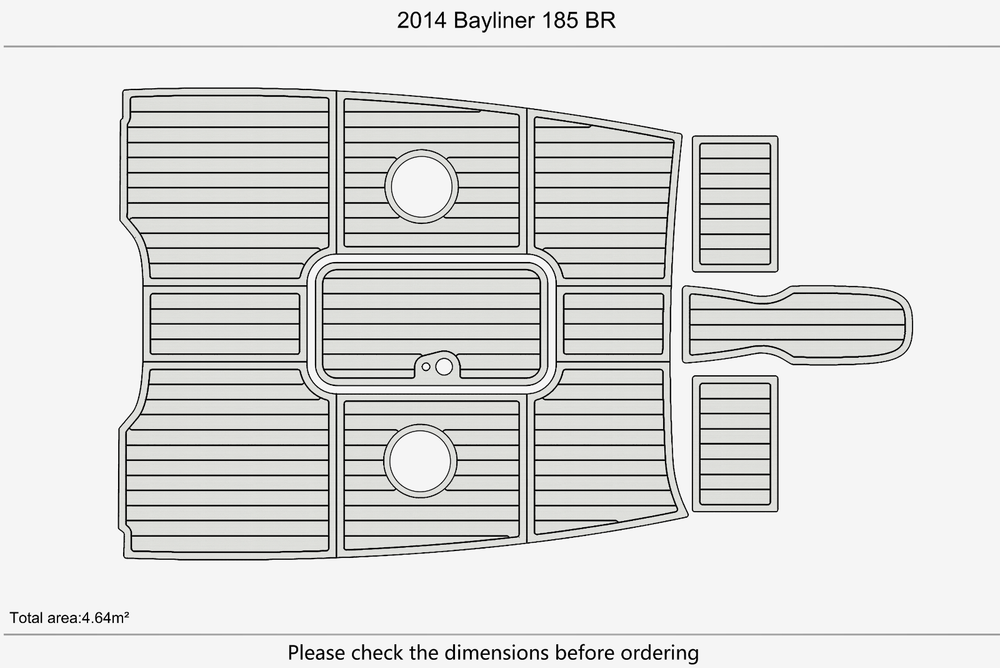 2014 Bayliner 185 BR Anti-slip mat Custom EVA marine deck flooring