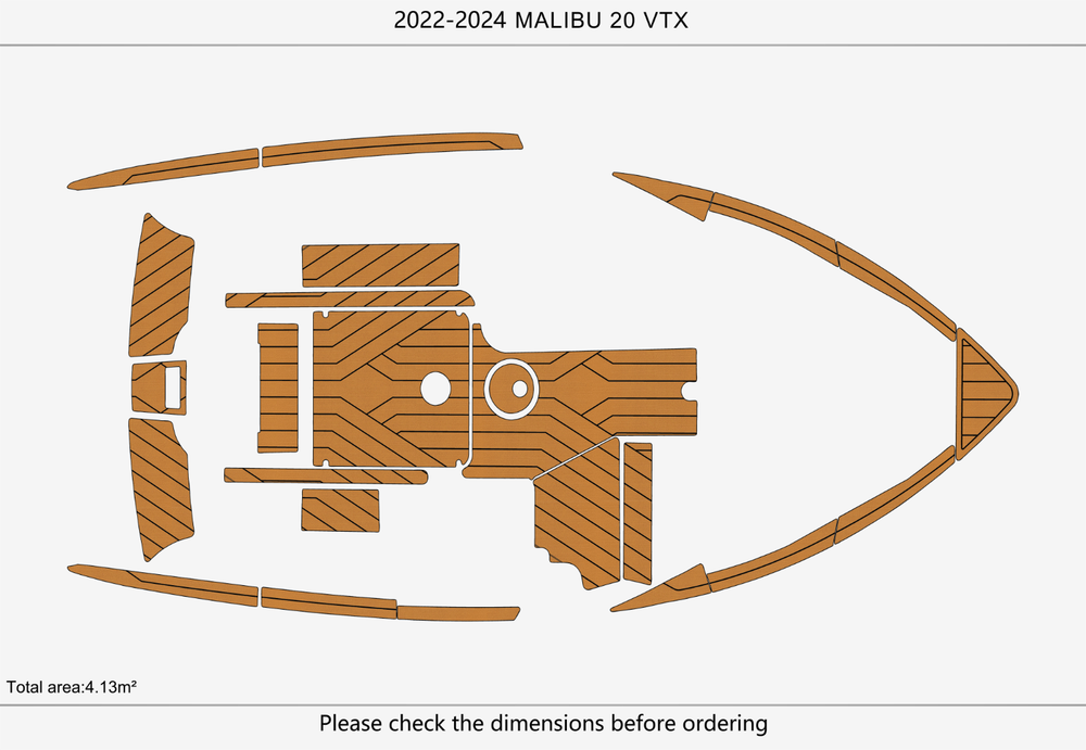 2022-2024 malibu 20 vtx Cockpit Swim platform bow 1/4"6mm EVA Foam faux floor