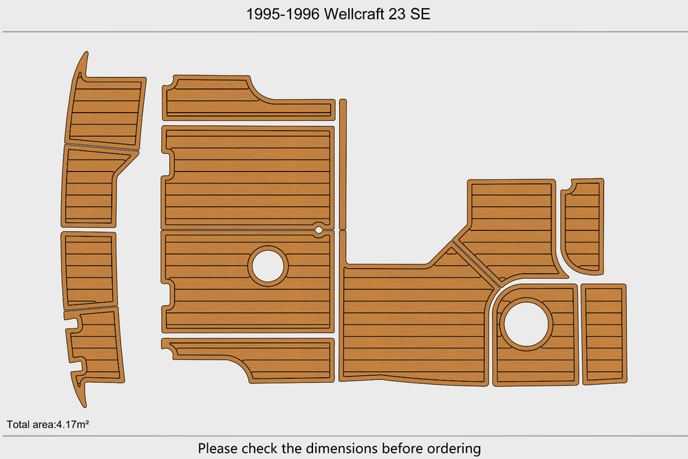 1995-1996 Wellcraft 23 SE Cockpit Swim platform 1/4"6mm EVA Foam floor