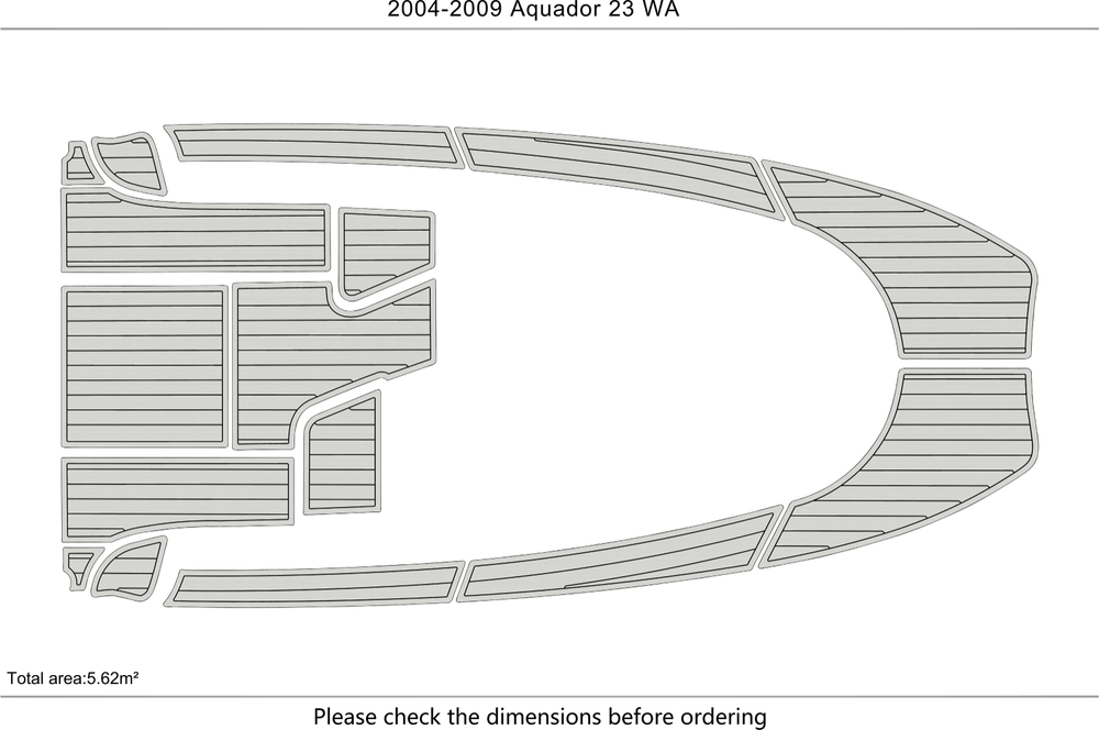 2004-2009 Aquador 23 WA Cockpit Swim platform bow 1/4"6mm EVA foam faux floor