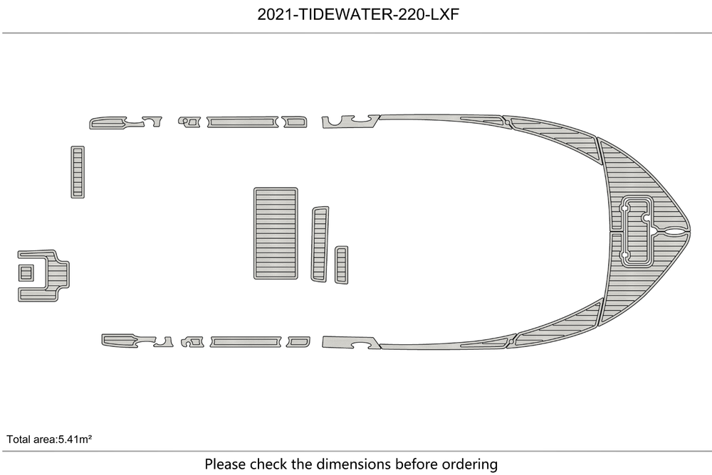 2021 Tidewater 220LXF Bow & swim platform 1/4" 6mm EVA Foam teak floor