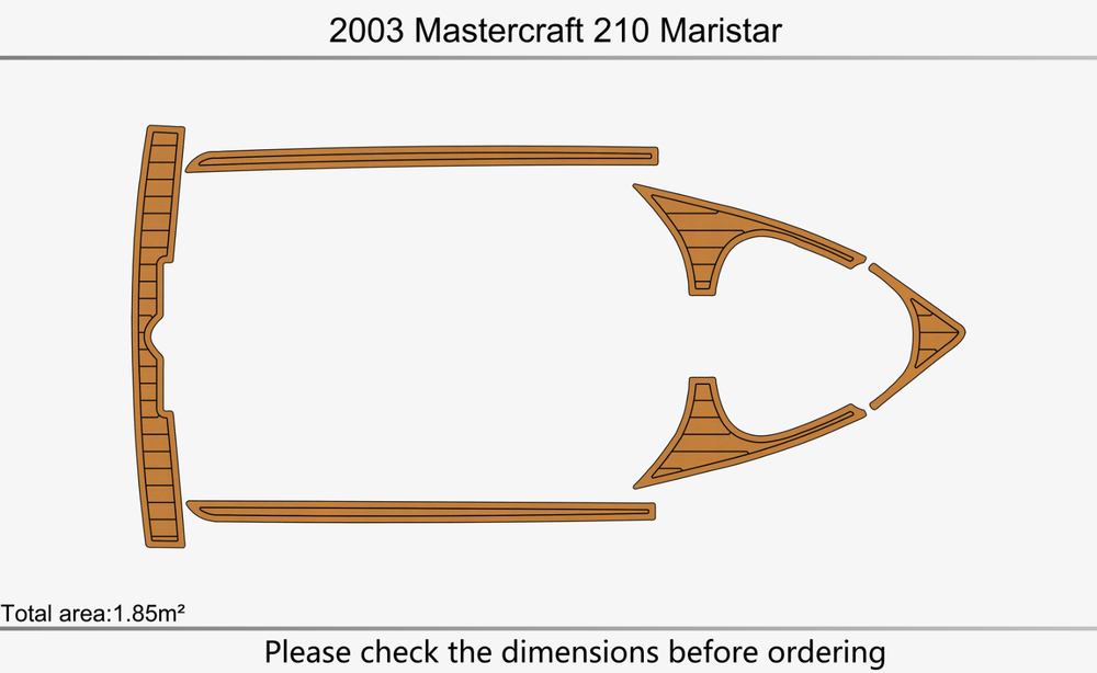 2003 Mastercraft 210 Maristar Anti-slip mat Custom EVA faux teak marine flooring