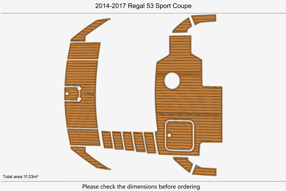 2014-2017 Regal 53 Sport Coupe Marine teak deck EVA Foam Boat flooring
