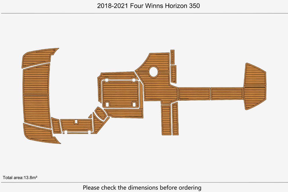 2018-2021 Four Winns Horizon 350 Cockpit Swim platform 1/4"6mm EVA Foam floor