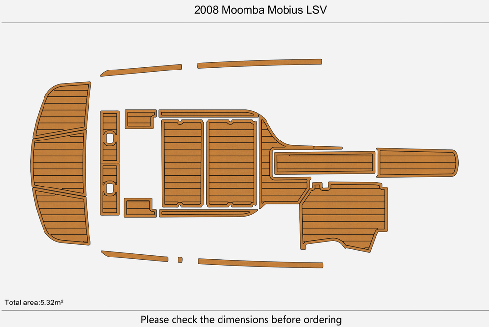 2008 Moomba Mobius LSV Anti-slip mat Custom EVA faux teak marine deck flooring