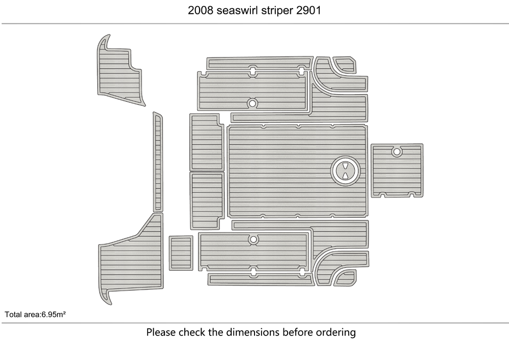 2008 seaswirl striper 2901 swim platform &cockpit 1/4" 6mm EVA teak FLOOR