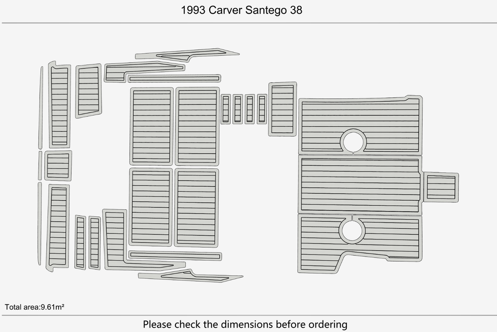 1993 Carver Santego 38 Cockpit Swim platform 1/4"6mm EVA Foam carpet fuax floor