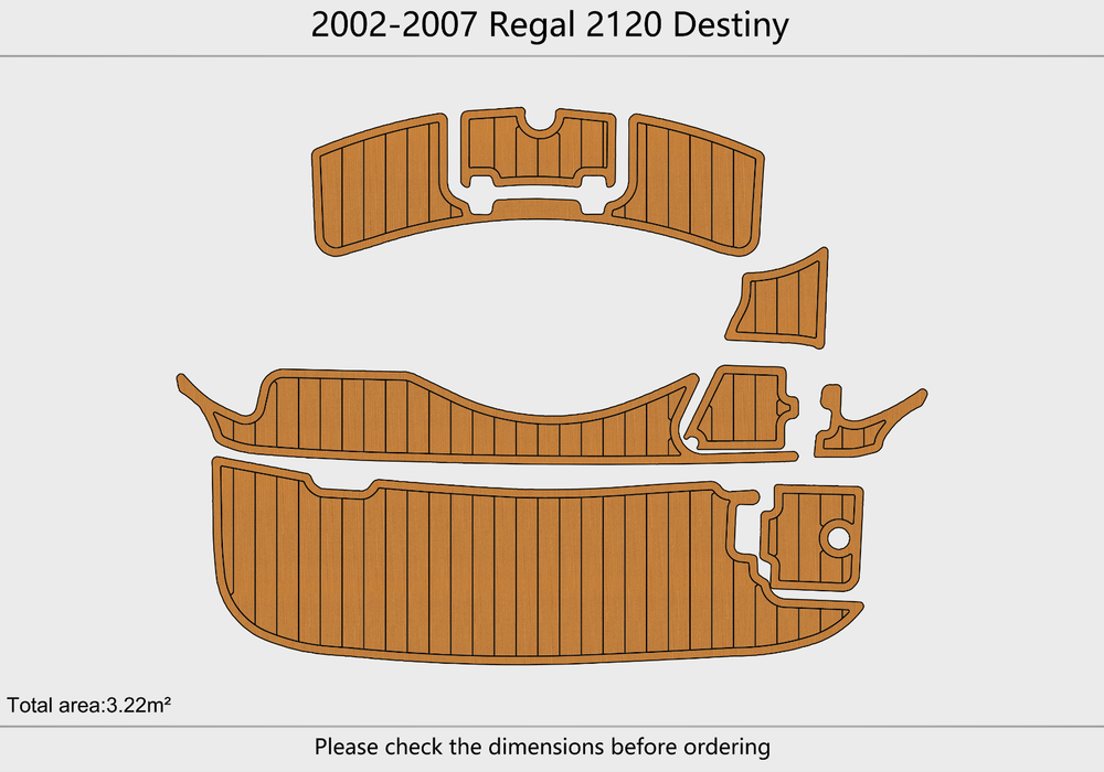 2002-2007 Regal 2120 Destiny Swim platform bow 1/4"6mm EVA foam faux mat floor