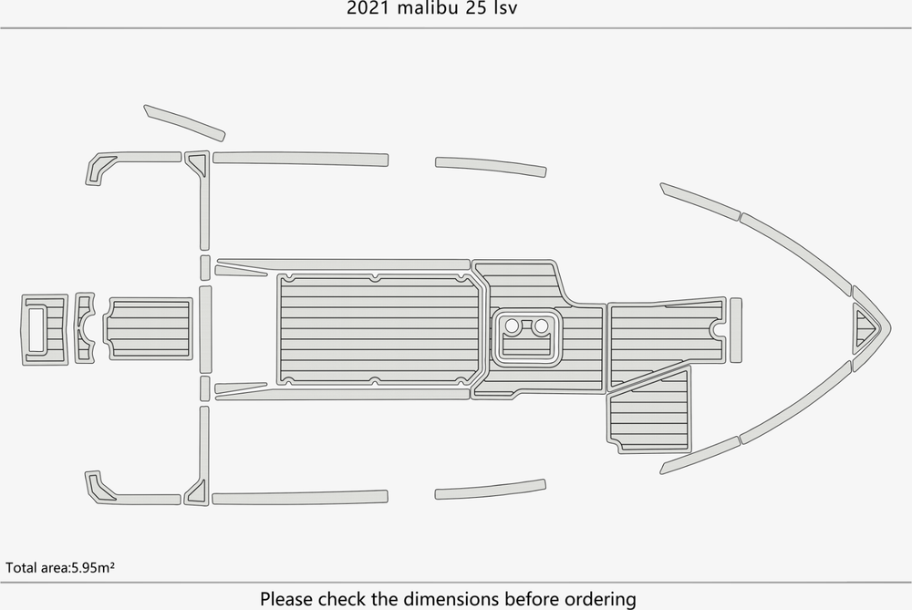 2021 Malibu 25 lsv Anti-slip mat Custom EVA faux teak marine deck flooring