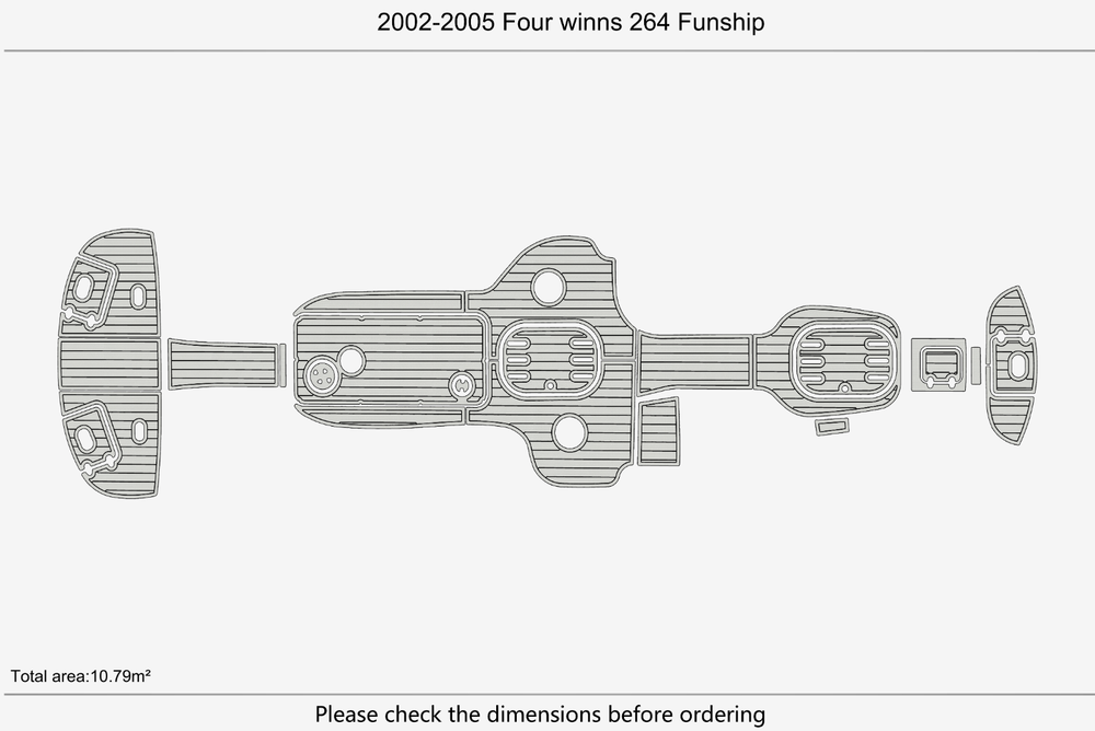 2002-2005 Four winns 264 Funship Marine teak deck EVA Foam Boat flooring