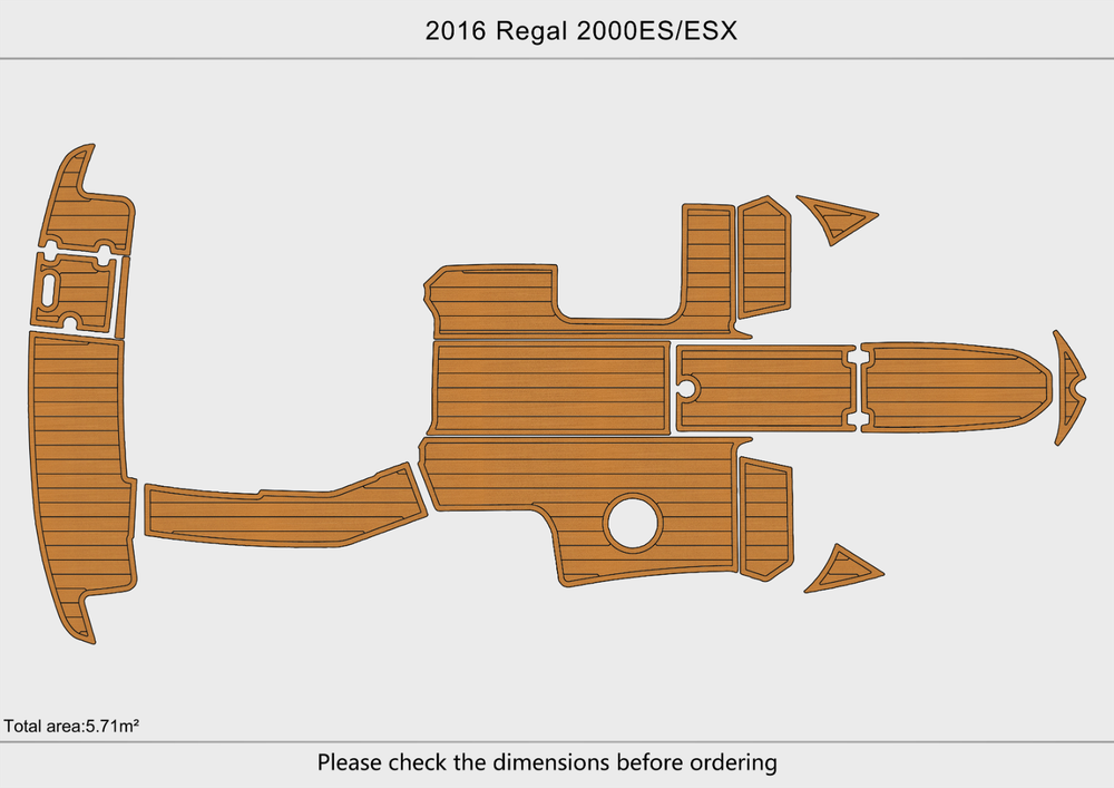 2016-2023 Regal 2000 ES Cockpit Swim platform bow 1/4"6mm EVA foam faux floor