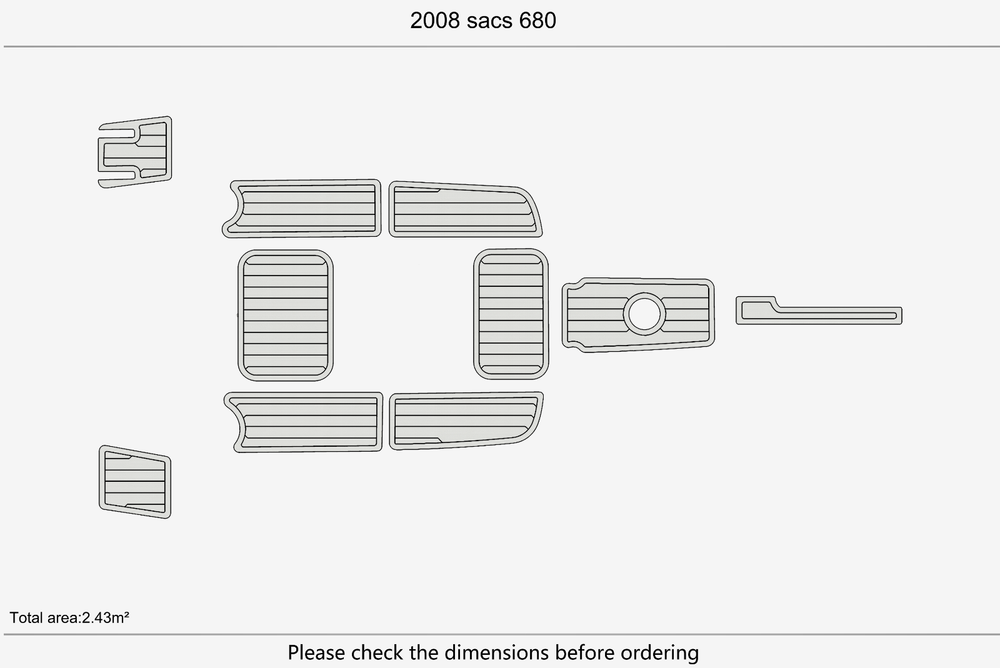 2008 Sacs 680 Marine teak deck seadek EVA Foam Boat flooring