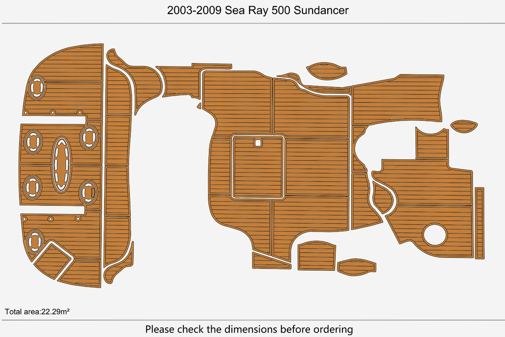 2003-2009 Sea Ray 500 Sundancer Cockpit Swimming platform 1/4" 6mm EVA flooring