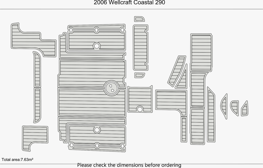 2006 wellcraft 290 coastal Marine teak deck EVA Foam Boat flooring