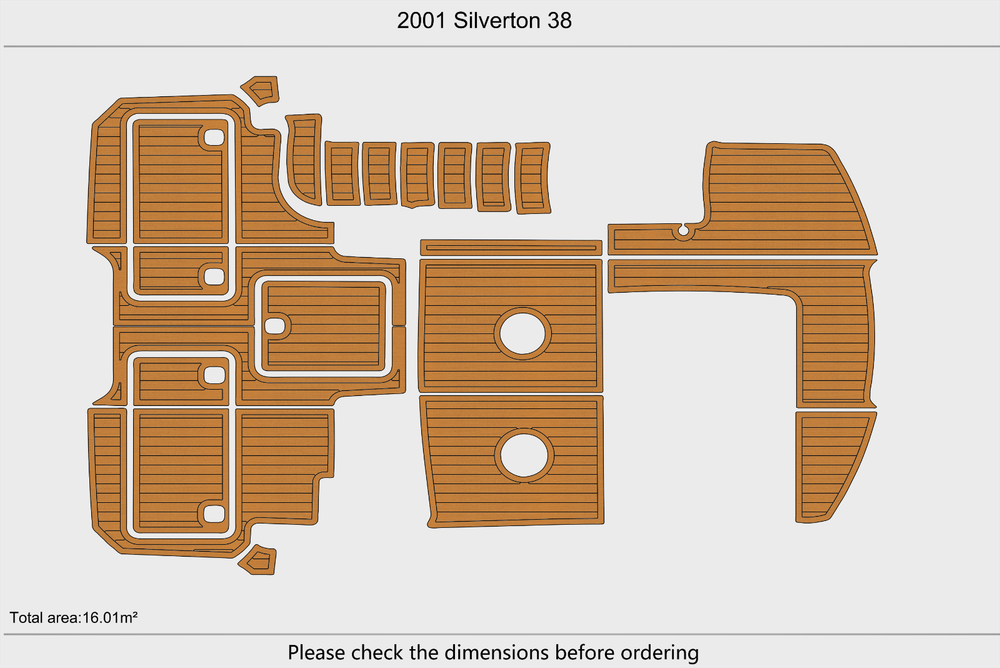 2001 Silverton 38 Cockpit Swim platform 1/4"6mm EVA foam faux floor