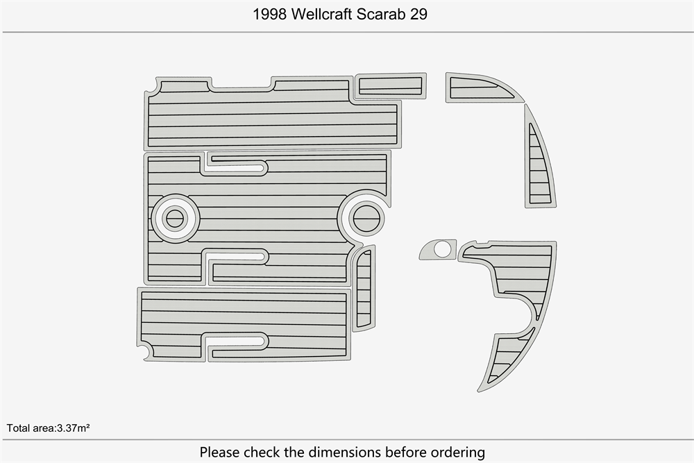 1998 Wellcraft Scarab 29 Marine teak deck seadek EVA Foam Boat flooring