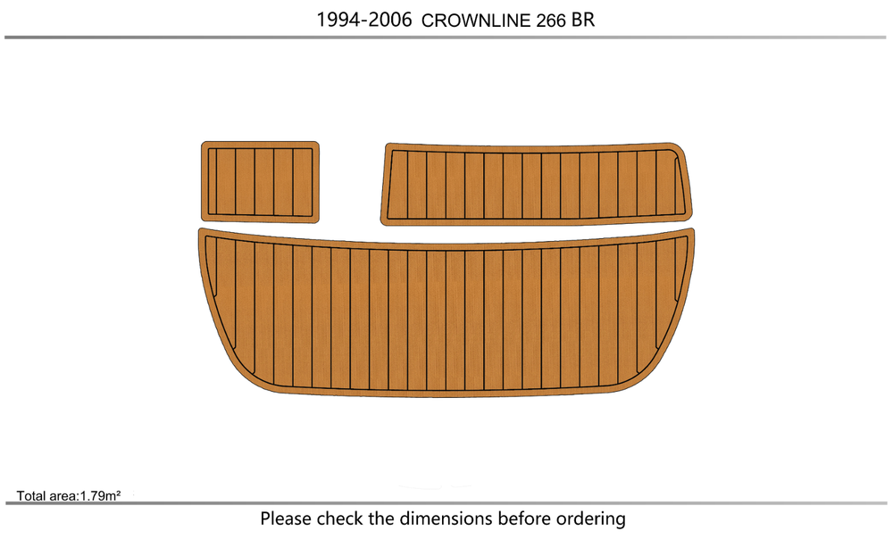1994-2006 CROWNLINE 266 br Cockpit Swim platform 1/4"6mm EVA foam faux floor