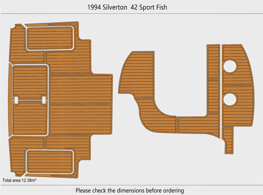 1994 Silverton 42 Sport Fish Cockpit Swim platform 1/4"6mm EVA Foam floor