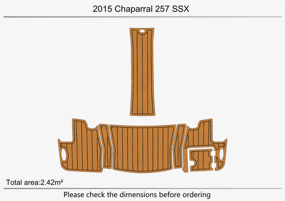 2015 Chaparral 257 SSX SP Swim platform bow 1/4"6mm EVA foam faux floor