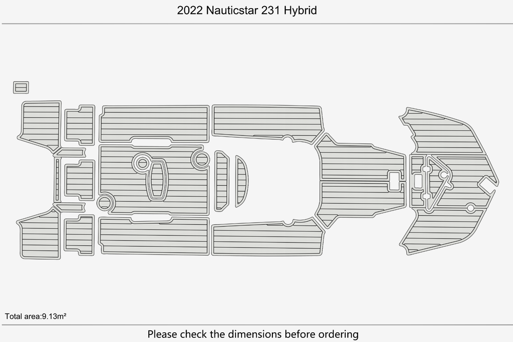 2022 Nauticstar 231 Hybrid Cockpit Swim platform 1/4"6mm EVA foam faux mat floor