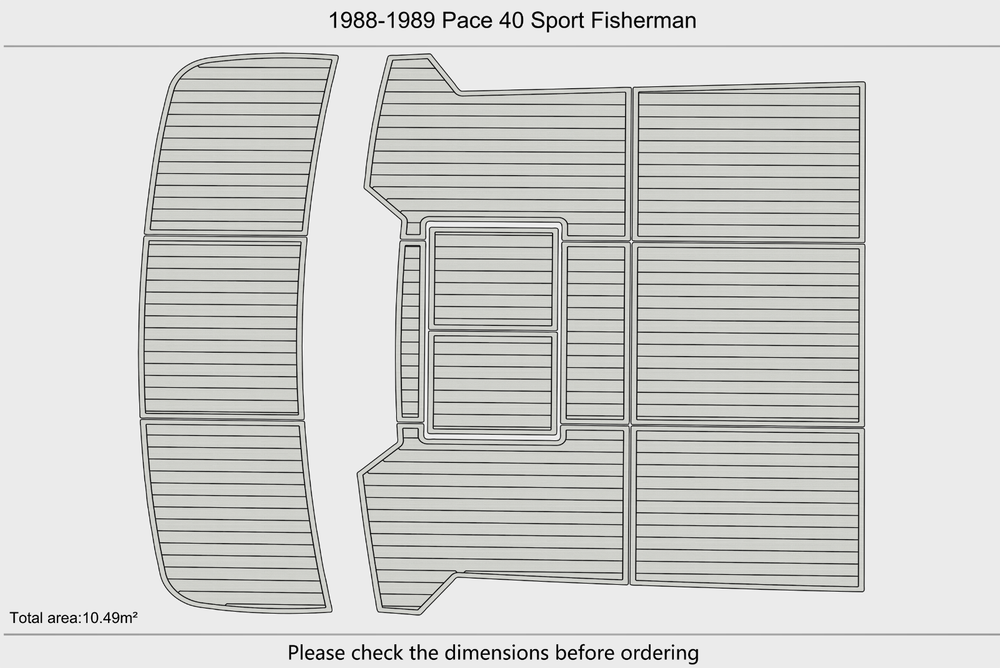 1988-1989 Pace 40 Sport Fisherman Cockpit Swim platform 1/4"6mm EVA Foam floor