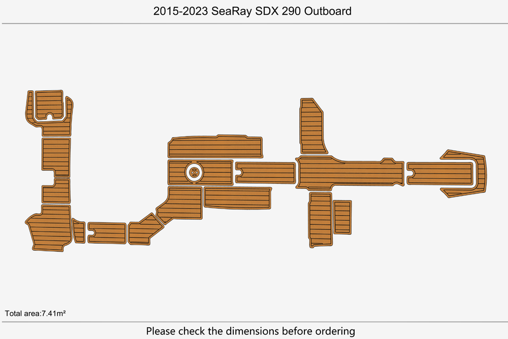 2015-2023 Sea Ray SDX 290 Outboard Cockpit Swim platform 1/4"6mm EVA foam floor