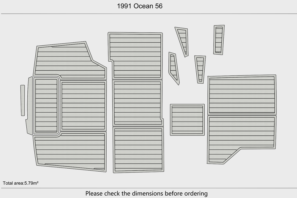 1991 Ocean 56 Cockpit 1/4"6mm EVA Foam floor