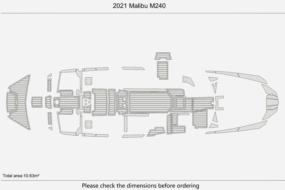 2021 Malibu M240 Anti-slip mat Custom EVA faux teak marine deck flooring