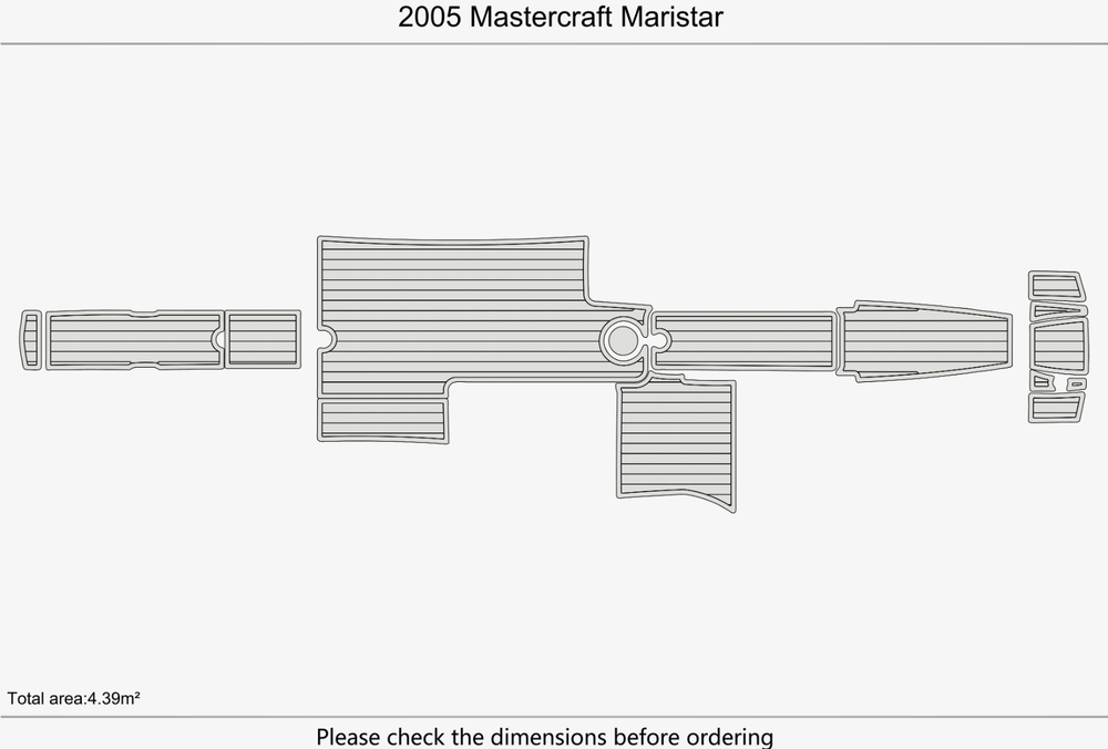 2005 Mastercraft Maristar Anti-slip mat Custom EVA faux teak marine flooring