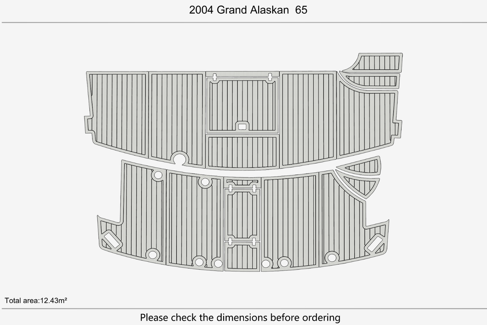 2004 Grand Alaskan 65 Cockpit Swim platform 1/4"6mm EVA Foam carpet marine floor