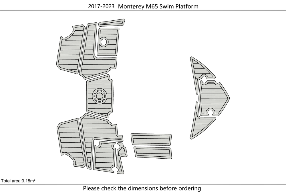 2017-2023 Monterey M65 bow Swim platform 1/4"6mm EVA Foam faux mat floor