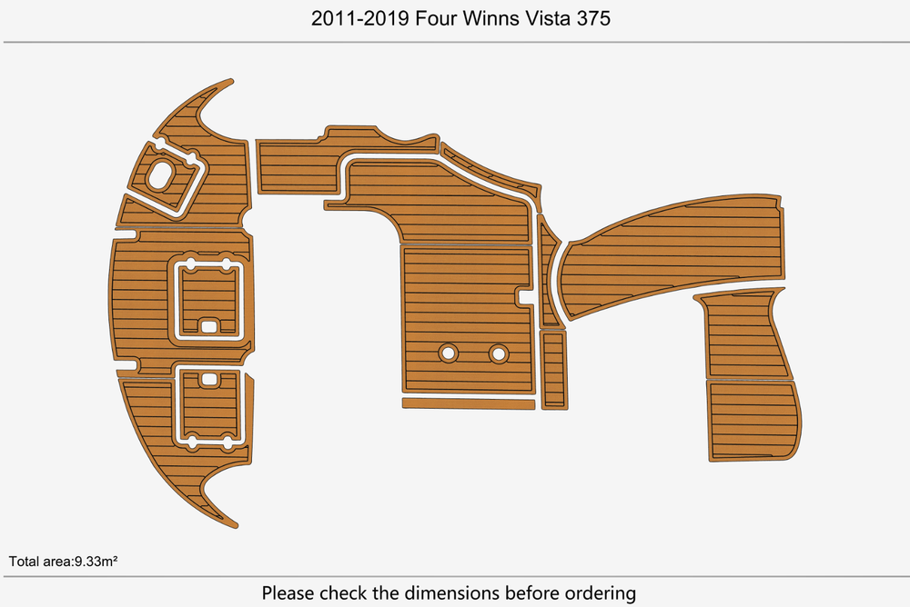 2011-2019 Four Winns 375 Vista Cockpit Swim platform 1/4"6mm EVA Foam MAT floor