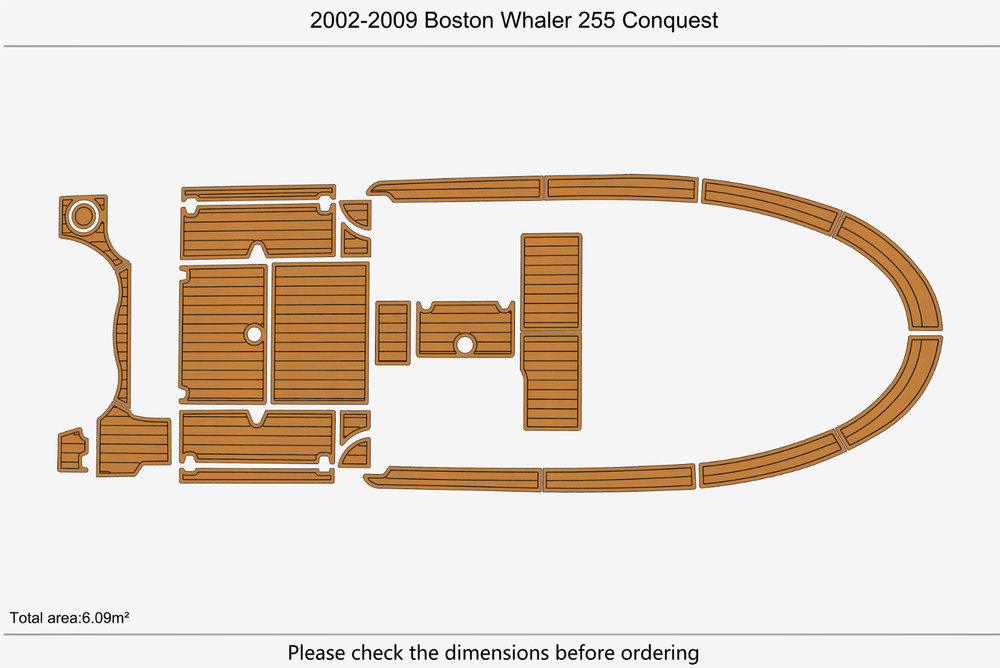 2002-2009 Boston Whaler 255 Conquest Anti-slip Custom EVA marine deck flooring