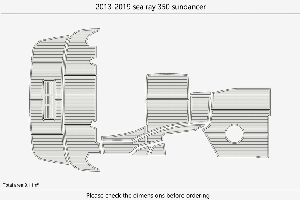 2013-2019 Sea Ray 350 sundancer Cockpit Swim platform 1/4"6mm EVA foam mat floor