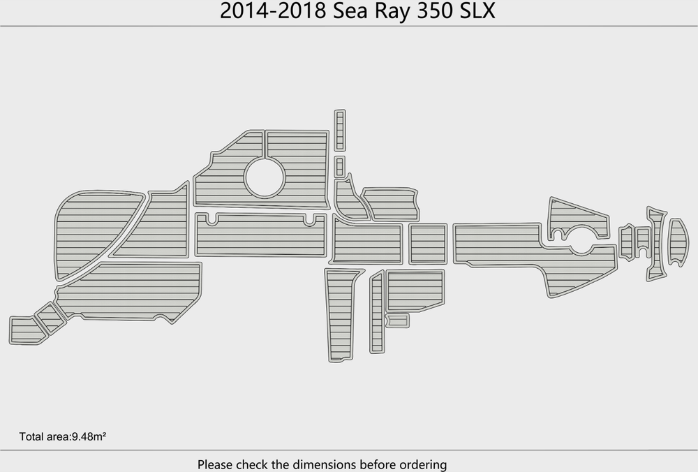 2014-2018 Sea Ray 350 SLX Cockpit bow 1/4"6mm EVA foam faux mat floor