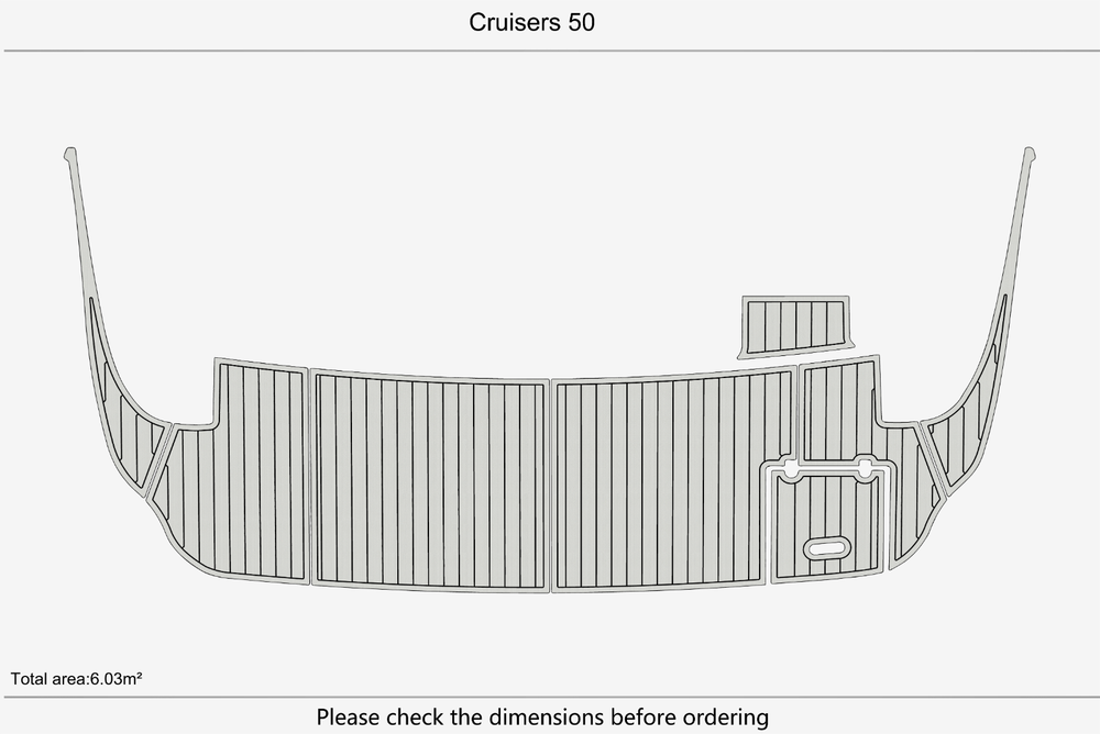 Cruisers 50 Swim platform 1/4"6mm EVA Foam fuax carpet marine mat floor