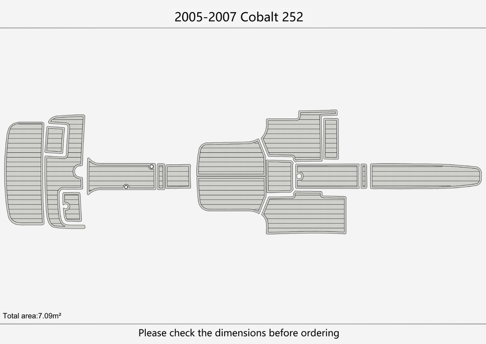 2005-2007 Cobalt 252 Cockpit Swim platform 1/4" 6mm EVA faux faom teak mat floor